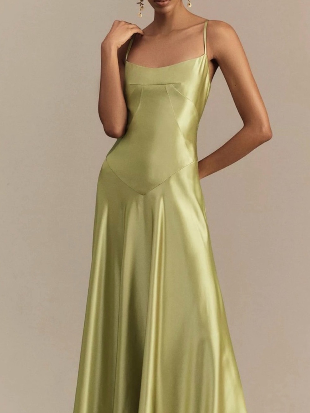 Mare Mare Emmy Satin Corset Maxi Dress - Anthropologie Satin Green Dress